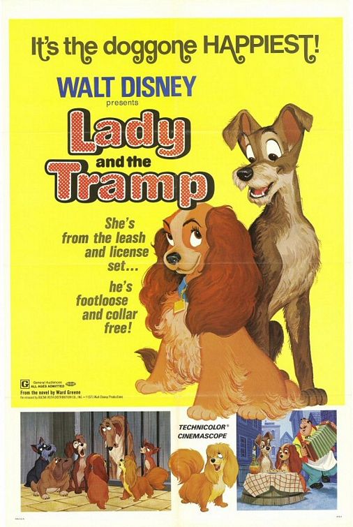 the movie poster: Lady and the Tramp (1955)