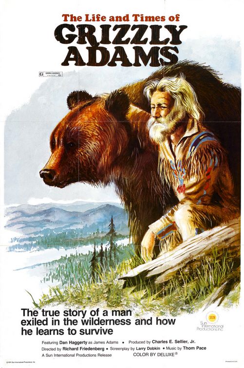 the movie poster: The Life and Times of Grizzly Adams (1974)