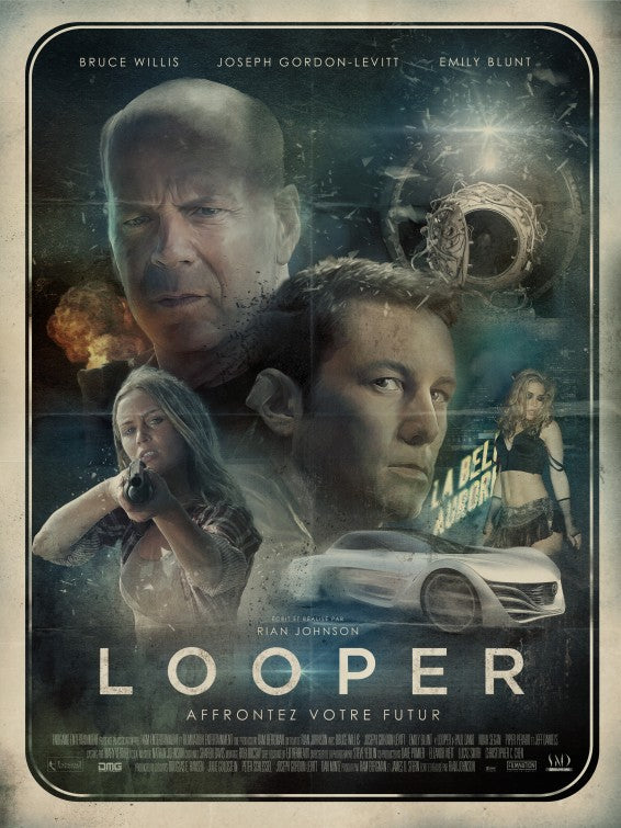 1000 piece jigsaw puzzle for the movie poster: Looper (2012) ver14