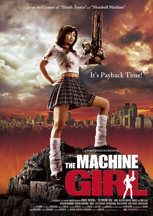 the movie poster: The Machine Girl (2008)