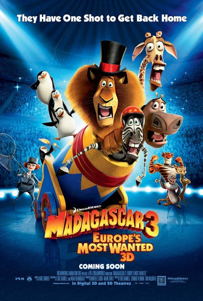 1000 piece jigsaw puzzle for the movie poster: Madagascar 3 (2012) ver3