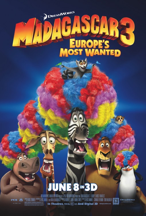 1000 piece jigsaw puzzle for the movie poster: Madagascar 3 (2012) ver4