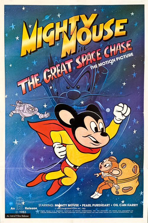 1000 piece jigsaw puzzle for the movie poster: Mighty Mouse in the Great Space Chase (1982)