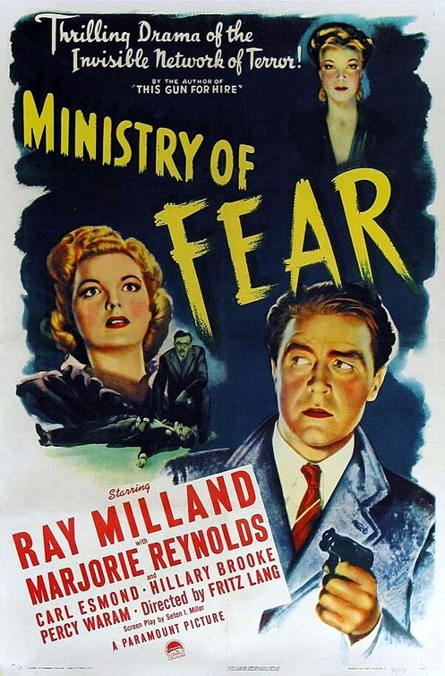 the movie poster: Ministry of Fear (1944)