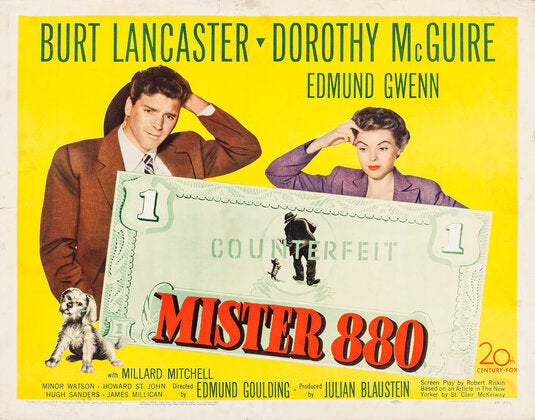 1000 piece jigsaw puzzle for the movie poster: Mister 880 (1950) ver2