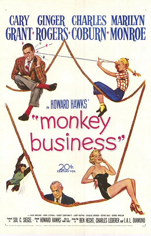 the movie poster: Monkey Business (1952)