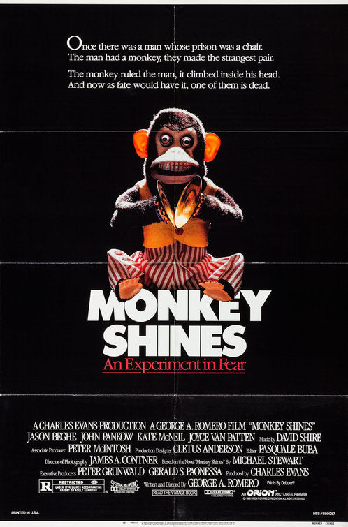 the movie poster: Monkey Shines (1988)