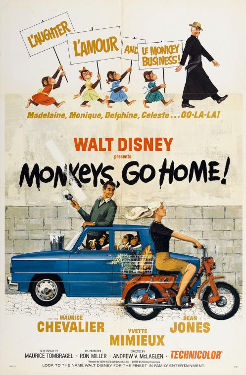 1000 piece jigsaw puzzle for the movie poster: Monkeys, Go Home! (1967)
