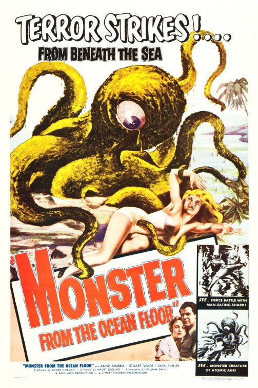 1000 piece jigsaw puzzle for the movie poster: Monster from the Ocean Floor (1954)