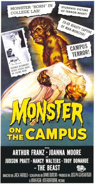 the movie poster: Monster on the Campus (1958) ver2