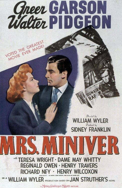 1000 piece jigsaw puzzle for the movie poster: Mrs. Miniver (1942)