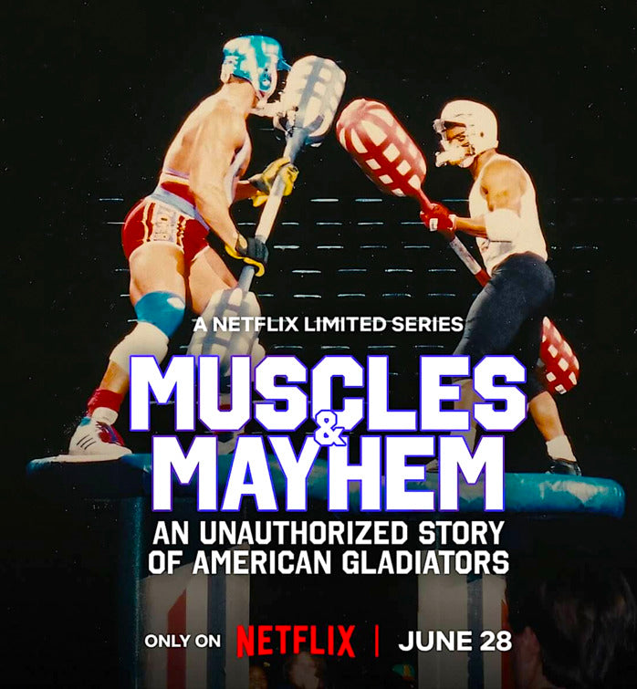 1000 piece jigsaw puzzle for tv poster: Muscles & Mayhem: An Unauthorized Story of American Gladiators