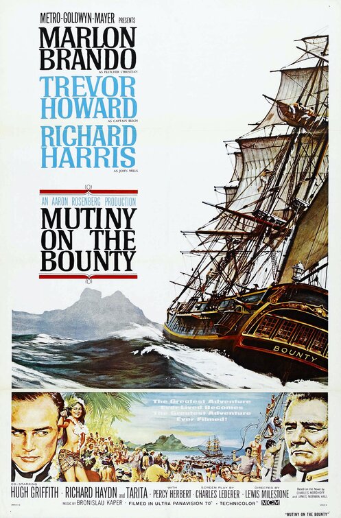 the movie poster: Mutiny on the Bounty (1962)