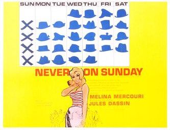 the movie poster: Never on Sunday (1960) ver2