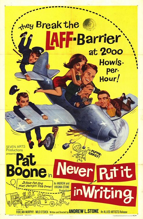 the movie poster: Never Put It In Writing (1964)