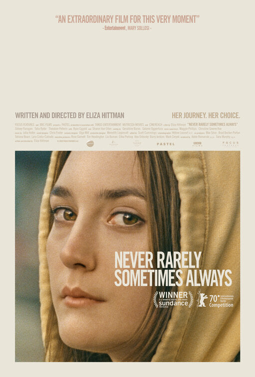 1000 piece jigsaw puzzle for the movie poster: Never Rarely Sometimes Always (2020)