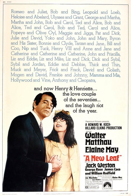 the movie poster: A New Leaf (1971) ver2