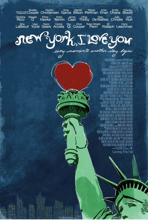 1000 piece jigsaw puzzle for the movie poster: New York, I Love You (2009)