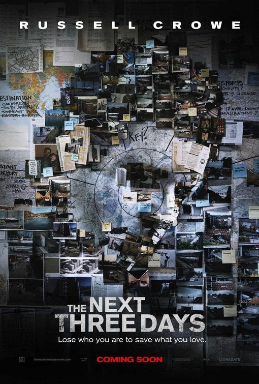 1000 piece jigsaw puzzle for the movie poster: The Next Three Days (2010)