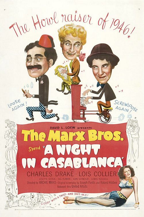 the movie poster: A Night in Casablanca (1946)
