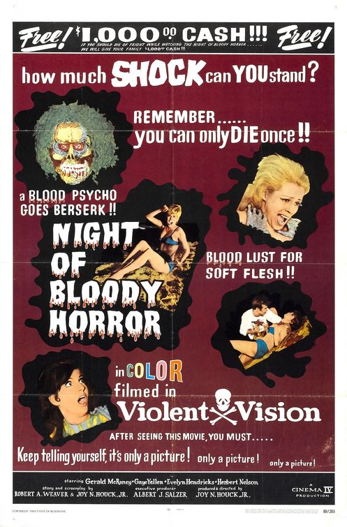 the movie poster: Night of Bloody Horror (1969) ver2