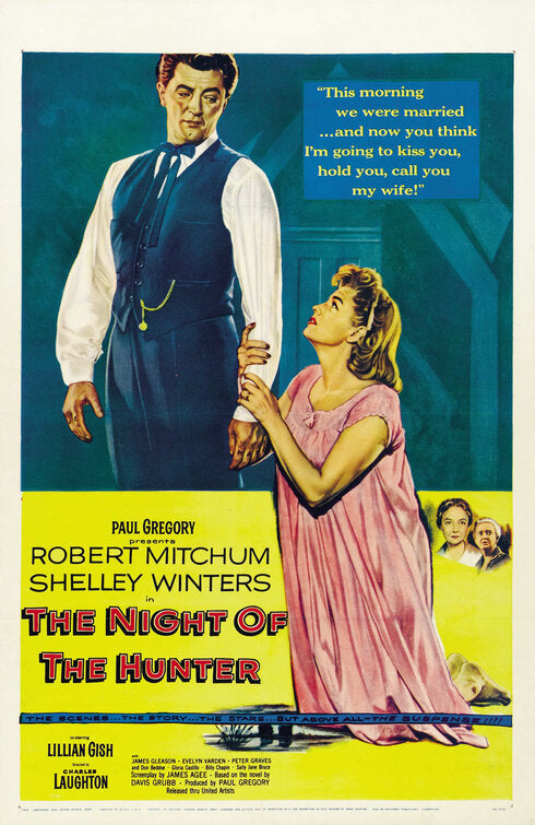 the movie poster: The Night of the Hunter (1955)