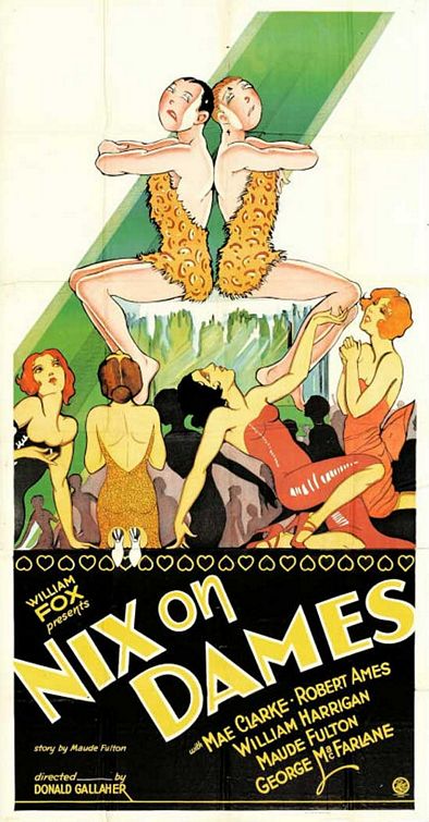 the movie poster: Nix on Dames (1929)