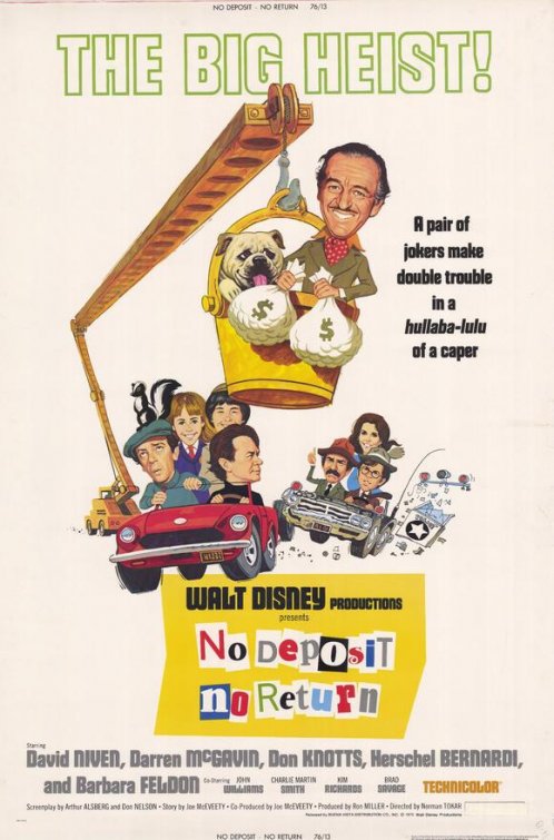 1000 piece jigsaw puzzle for the movie poster: No Deposit, No Return (1976)