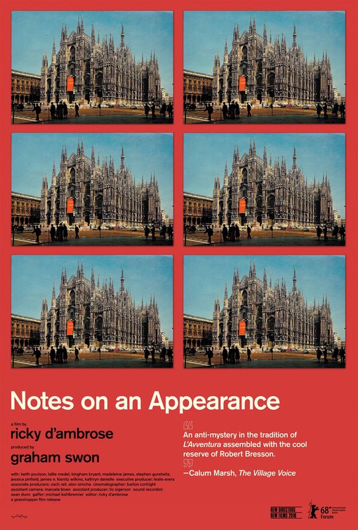 1000 piece jigsaw puzzle for the movie poster: Notes on an Appearance (2018)