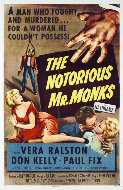 the movie poster: The Notorious Mr. Monks (1958)
