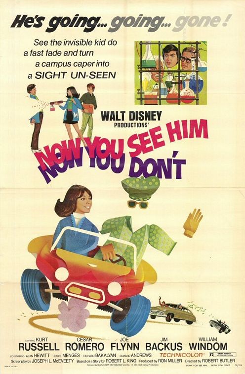 the movie poster: Now You See Him, Now You Don't (1972)
