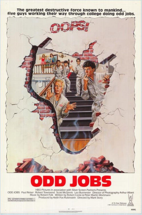 1000 piece jigsaw puzzle for the movie poster: Odd Jobs (1986)