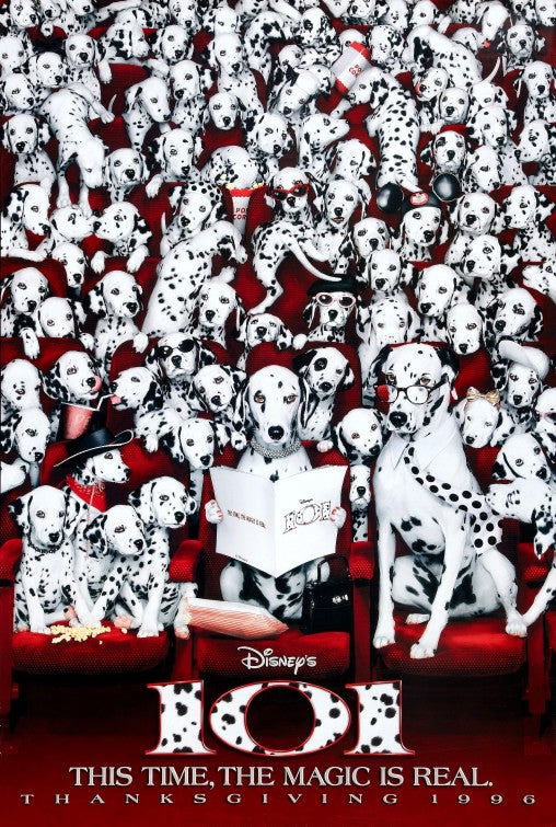 the movie poster: 101 Dalmatians (1996) ver1