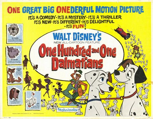 the movie poster: One Hundred and One Dalmatians (1961) ver3