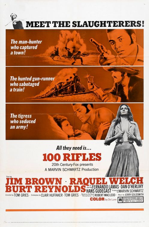 the movie poster: 100 Rifles (1969)