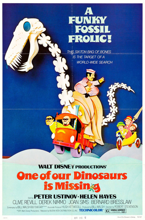 the movie poster: One of Our Dinosaurs Is Missing (1975)