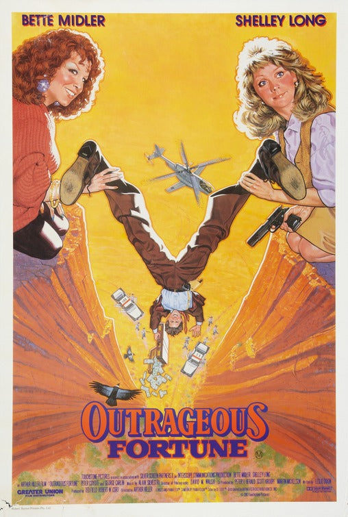 the movie poster: Outrageous Fortune (1987) ver2