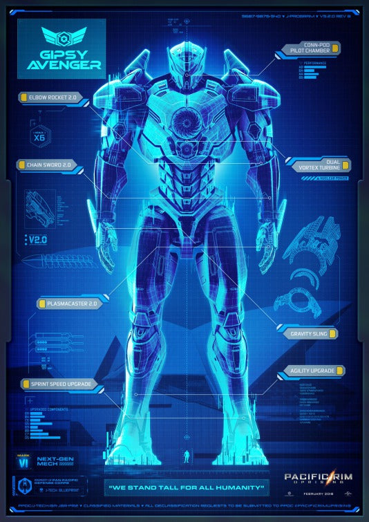 1000 piece jigsaw puzzle for the movie poster: Pacific Rim Uprising (2018) ver2