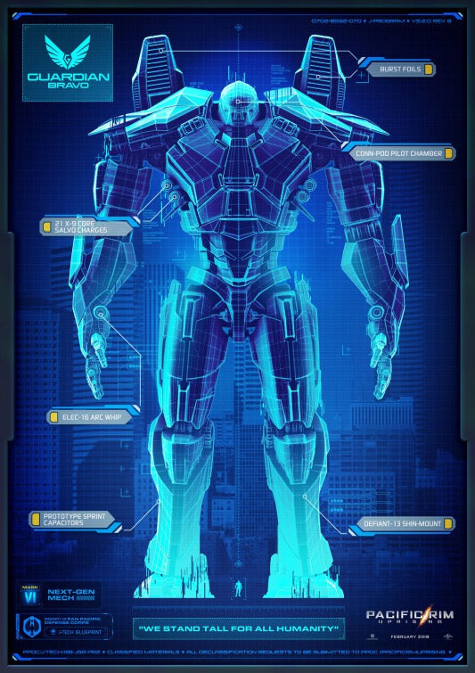 1000 piece jigsaw puzzle for the movie poster: Pacific Rim Uprising (2018) ver4