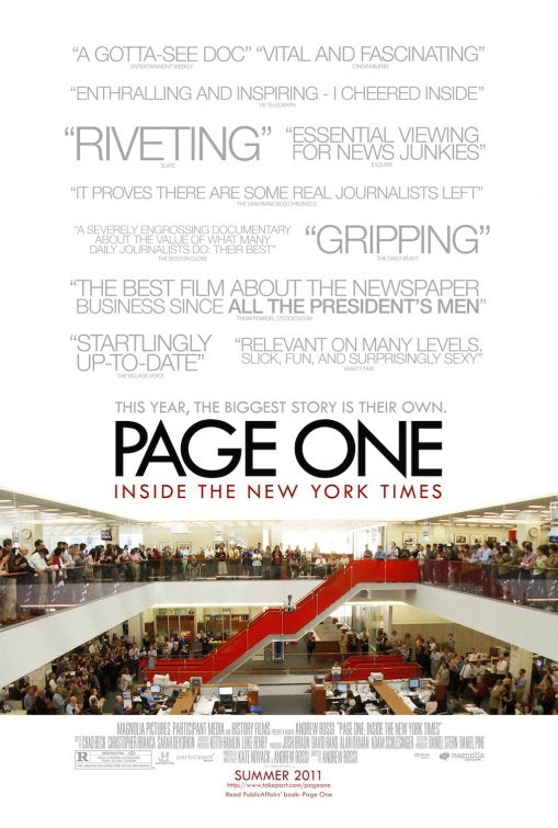 1000 piece jigsaw puzzle for the movie poster: Page One: A Year Inside the New York Times (2011) ver2
