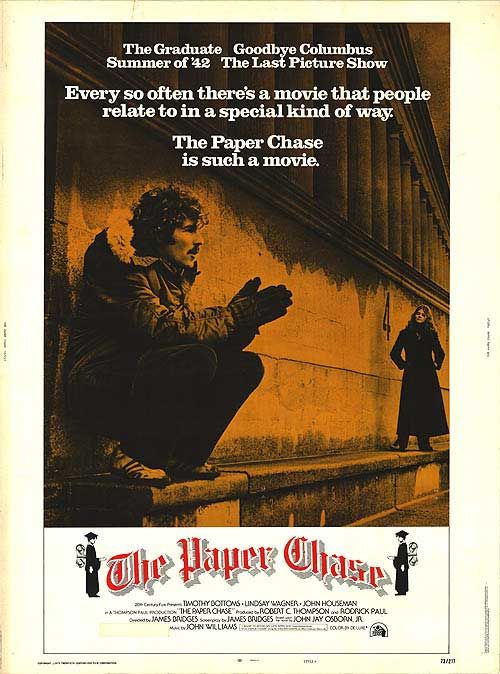 the movie poster: The Paper Chase (1973)