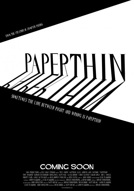 1000 piece jigsaw puzzle for the movie poster: Paperthin (2012)