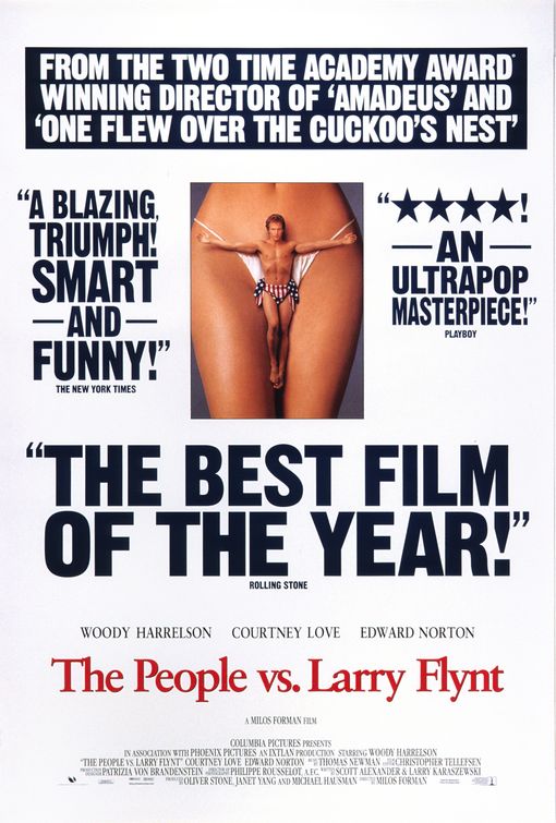 the movie poster: The People Vs. Larry Flynt (1996) ver3