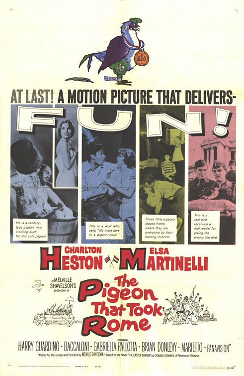 the movie poster: The Pigeon That Took Rome (1962)