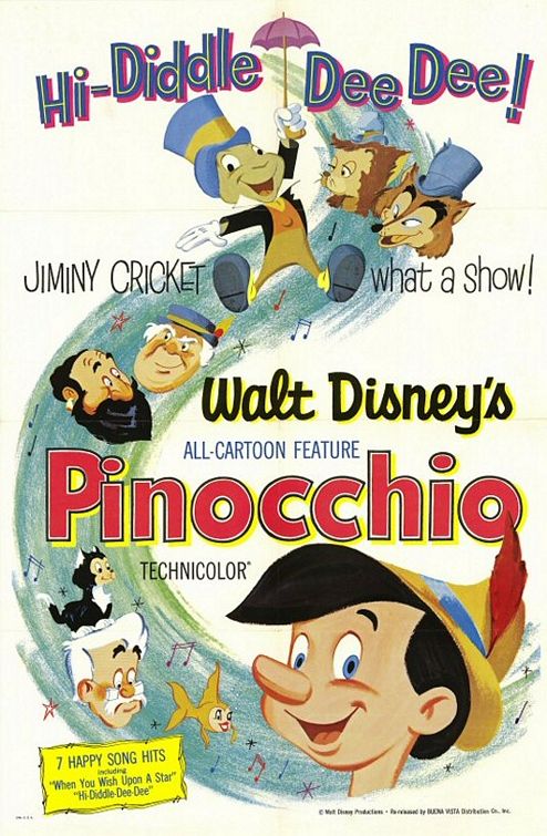 the movie poster: Pinocchio (1940)