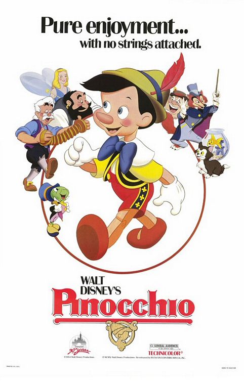 the movie poster: Pinocchio (1940) ver3