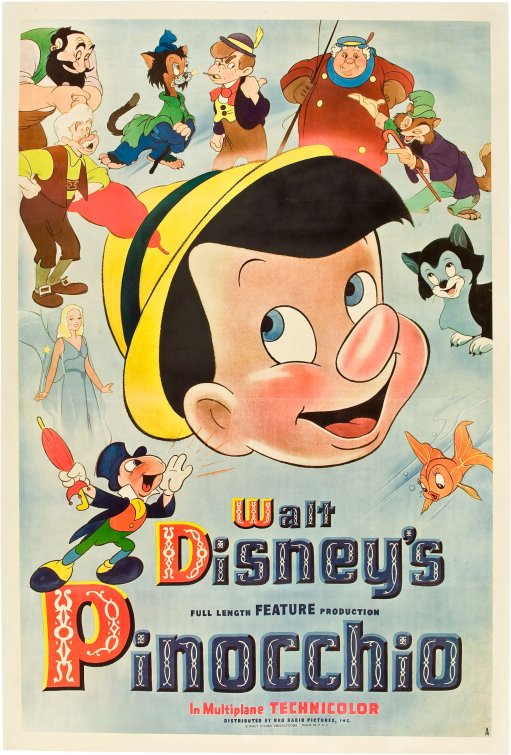 1000 piece jigsaw puzzle for the movie poster: Pinocchio (1940) ver5