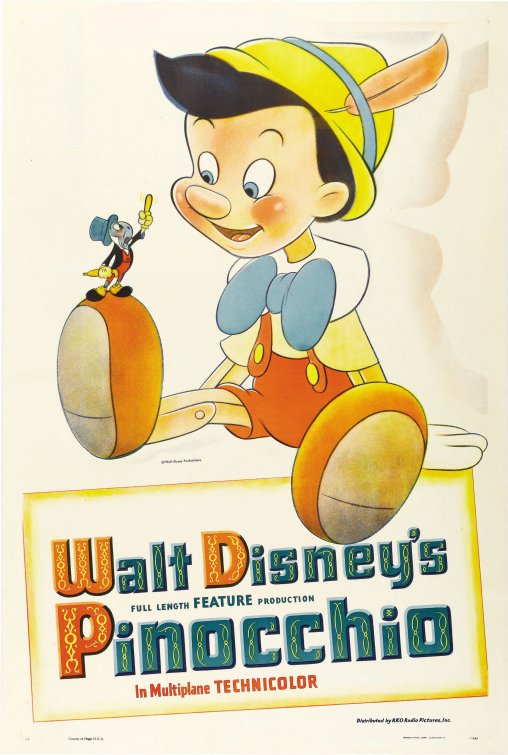 1000 piece jigsaw puzzle for the movie poster: Pinocchio (1940) ver6