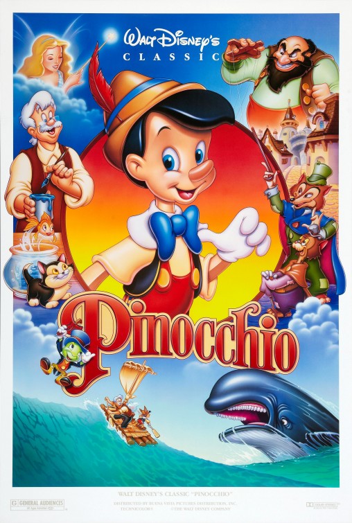 1000 piece jigsaw puzzle for the movie poster: Pinocchio (1940) ver8