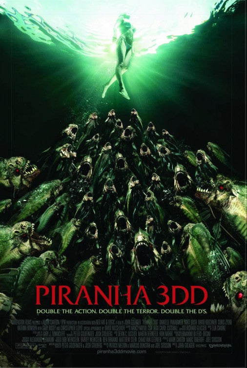 1000 piece jigsaw puzzle for the movie poster: Piranha 3DD (2012)